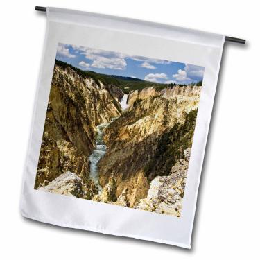 Imagem de 3dRose fl_97476_1 Wyoming, Yellowstone NP, Falls on Yellowstone River-US51 LDI0097-Larry Ditto Bandeira de jardim, 30 por 45 cm