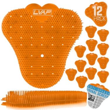 Imagem de LVAP Desodorizador de tela de mictório (pacote com 12) - Bolos antirespingos, desodorizante de vaso sanitário, telas de mictório para banheiros comerciais, 5.000 lavagens, aroma de laranja