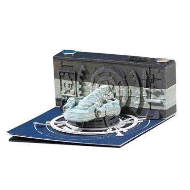 Imagem de Starship Calendário de mesa 2025, Calendário 3D 2025, Bloco de notas de arte DIY Carving Notepad, para presente de decoração de escritório em casa (Starship)