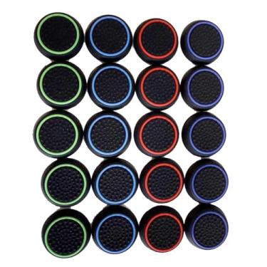 Imagem de UPONEW- 20 peças de tampas de controle de polegar de silicone de substituição para controle de toque para PS3 / PSS4 / PS5