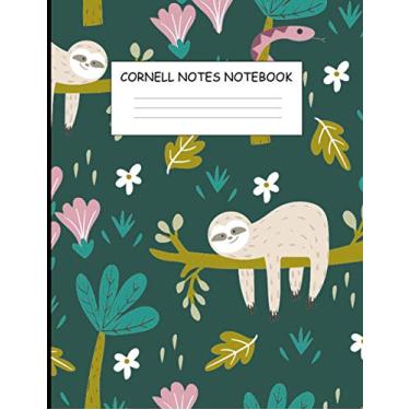 Imagem de Cornell Notes Notebook: Nifty Large Cornell Note Paper Notebook | Cute College Ruled Medium Lined Journal Note Taking System for School and University - Trendy Jungle Sloth Print