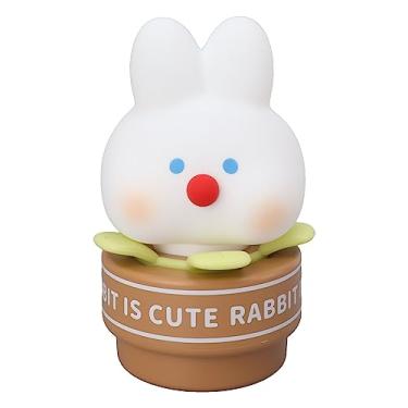 Imagem de Lâmpada de Silicone de Coelho de Desenho Animado, Luz de Mesa Infantil Recarregável USB, Brilho de 3 Engrenagens, Luz Noturna Com Toque Suave, Desligamento Cronometrado, Uso de 4
