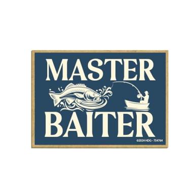 Imagem de Honey Dew Gifts, Master Baiter, 6,3 cm x 9 cm, ímãs de geladeira, ímãs decorativos, presentes engraçados de acampamento, presentes de pescador, presentes engraçados de pesca, presentes para homens,