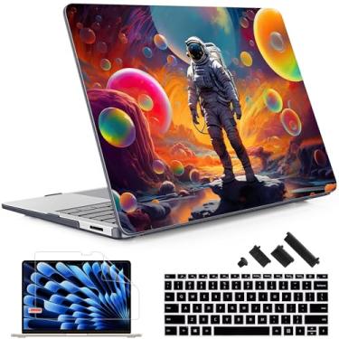 Imagem de May Chen Capa compatível apenas com Microsoft Surface Laptop 7 Windows PC 2024+ de 13,8 polegadas com CPU ARM e Copilot+ alimentado por IA, capa rígida de plástico com capa de teclado, astronauta
