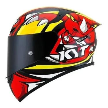 Imagem de Capacete KYT TT Course Rhino Preto e Vermelho
