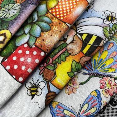 Imagem de Pano De Prato Estampado Kit Com 12 Pçs Branco - IC Comércio