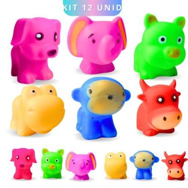 Imagem de Kit Brinquedo De Vinil Hora Do Banho Animais Fazenda P/ Bebê - Europio
