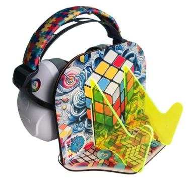 Imagem de Suporte Fluorescente Cubo Mágico e Abafador de Ruido 26 db para Autistas