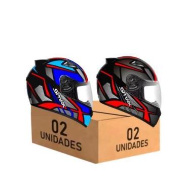 Imagem de Kit 2 Capacetes Ebf Spark Spider Azul e Vermelho, 58/56