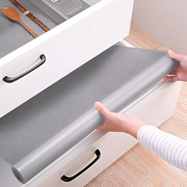 Imagem de Forro Organizador para Gavetas Armário Cozinha Antiderrapante Multiuso Impermeável 1,50m x 60cm Cinza Casa Attract