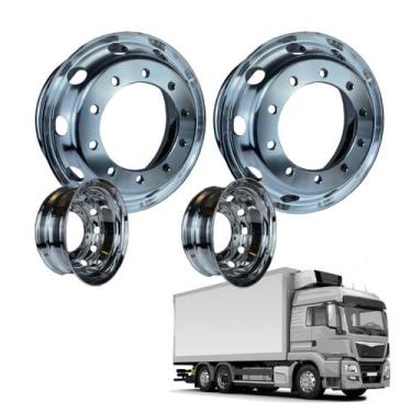 Imagem de Kit 2 Rodas de Alumínio Roadline 22,5 x 8,25 pol. Int  P/Caminhão 