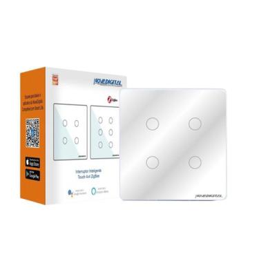 Imagem de Interruptor Zigbee Touch 4x4 4 Teclas Branco Novadigital