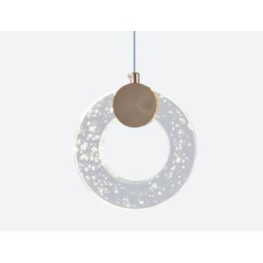 Imagem de Lustre Anel Moderno Luminária Pendente Luxo Dourado - MaxForte