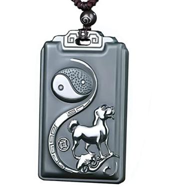 Imagem de c1lint7785631 Colares Femininos Colares Masculinos Elegante Jade Cão Pingente Luxo Jade Acessório Coleção Jade Joias Colar Pingente de Jade Verde (Cão, Sociável), Sem Pedra Preciosa