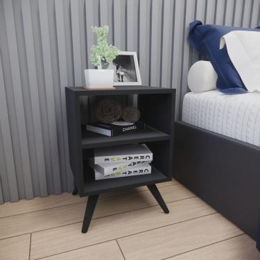 Imagem de Mesa de Cabeceira com Pés Mesinha Madeira Criado Quarto Nicho