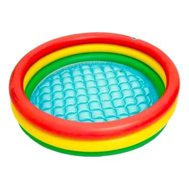 Imagem de Piscina Inflavel com Fundo Inflavel 3 aneis Colorida 3 Cor