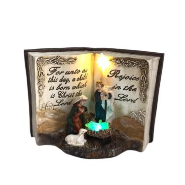 Imagem de Presépio Religioso Decorativo Bíblia em 3D Com Leds