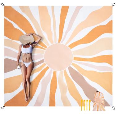 Imagem de Cobertor de praia bew impermeável à prova de areia 200x220cm para 2-4 adultos