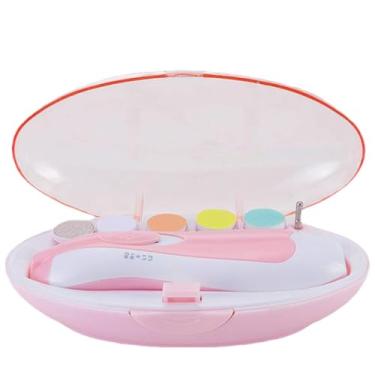 Imagem de Kit Cortador de Unhas Elétrico Infantil com 6 Lixas, Rosa e Azul (Rosa)