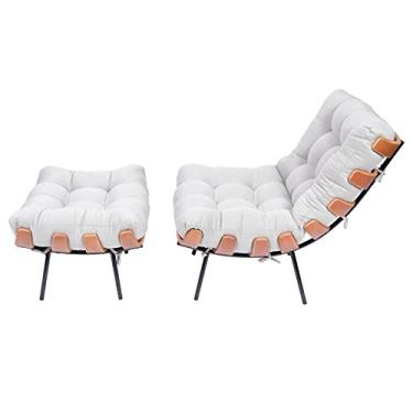 Imagem de CONJUNTO COSTELA POLTRONA E PUFF LINHO BEGE - OR DESIGN