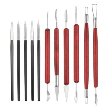 Imagem de YOKIVE 11 ferramentas de escultura de argila de silicone de 3 mm, ferramentas de argila de polímero, ferramenta de modelagem de argila, ótima para pintura artesanal de argila de cerâmica (preto branco