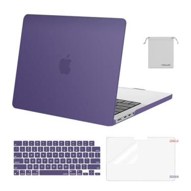 Imagem de MOSISO Compatível com MacBook Pro 14 polegadas 2026 2025 2024 2023 2022 2021 M5 M4 M3 M2 M1 A3434 A3112 A3185 A3401 A2918 A2992 A22 779 A 2442, capa rígida, capa de teclado, película de tela e bolsa