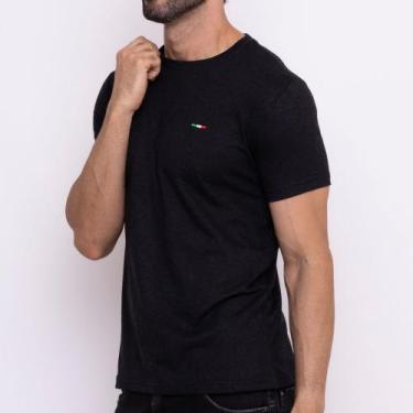 Imagem de Camisetas Masculina Básicas Casual Italia - FMF, Preto, GG