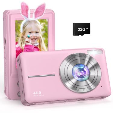 Imagem de Câmera digital yaxtifiu 44MP fhd 1080P para crianças com 32GB rosa
