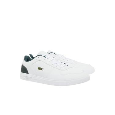 Imagem de Lacoste Tênis masculino T-Base, Branco e verde escuro, 45