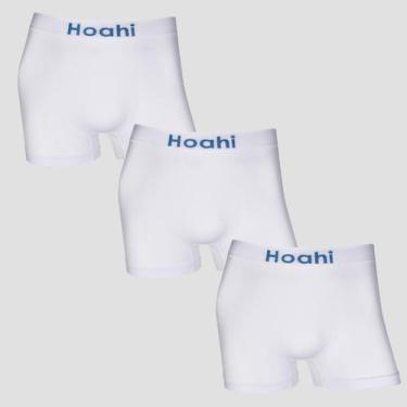 Imagem de Cueca Boxer Masculina Lisa Kit 3 Poliamida Confortável - Hoahi, 3 bran