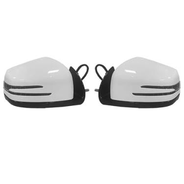 Imagem de Espelho retrovisor elétrico para carro, conjunto de espelho lateral para porta, preto 1668100164 1668100264 compatível com Mercedes Benz W164 X164 ML GL Cl 2005-2011(White 1 Pair)