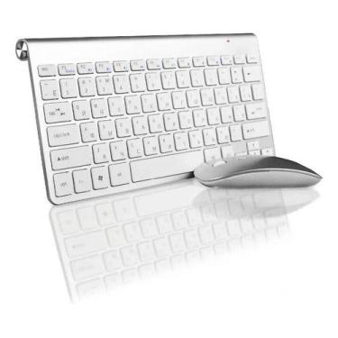 Imagem de Kit Mini Teclado Mouse Sem Fio Escritório Wireless Notebook - NoBrand