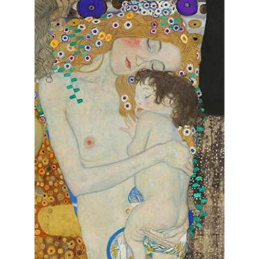 Imagem de A Mãe e o Filho de Gustav Klimt - 60x82 - Tela Canvas Para Quadro
