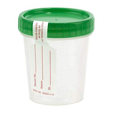 Imagem de Copos de coleção de amostras estéreis com tampa verde, 120 ml com graduações (pacote com 12)