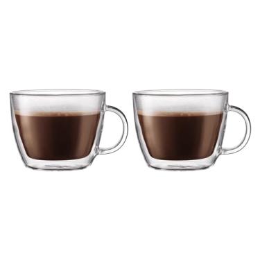 Imagem de Bodum Glass Bistrô 2 peças parede dupla 0,45 L 425 g xícara café latte, transparente