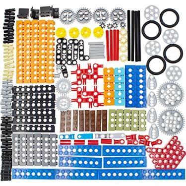 Imagem de Habow 184pcs Technic-Parts Technic-Gears Axle-Pin-Connector Compatible with Lego-Technic, Technic Brick with Hole Liftarm Technic wheels Plate Technic Cam Technic Bush. MOC WeDo 2.0 replacement piece.