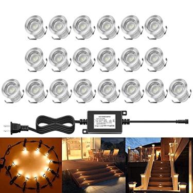 Imagem de QACA Kits De Iluminação Embutida De Deck Led 12 V, Baixa Voltagem, Branco Quente, À Prova D'Água, Ip67, Iluminação Embutida De Led Para Degraus, Escadas, Pátios, Pisos, Decks De Piscina, Cozinhas, I