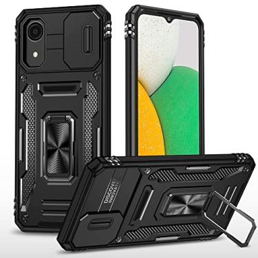 Imagem de Lifjeiqpl Capa para Samsung Galaxy A03 Core, suporte magnético giratório de 360 graus, capa de proteção para celular, adequada para Galaxy A03 Core Black