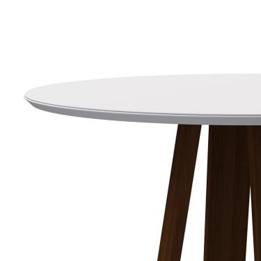 Imagem de Mesa de Jantar Redonda Vitória 120x120 - pr Móveis Amêndoa/Off White