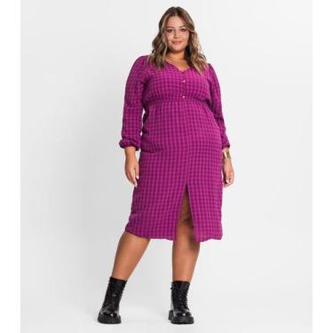 Imagem de Vestido Plus Size Em Air Flow Secret Glam Roxo, Plus G3, Roxo