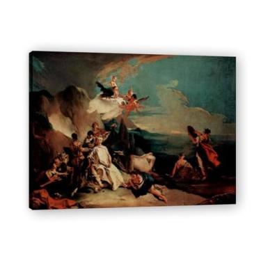 Imagem de Impressão em tela The Rape of Europa Giovanni Battista Tiepolo – Obra-prima rococó barroca, pintura escolar de Veneza, pintura a óleo decorativa para galeria doméstica 50 x 65 cm