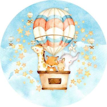 Imagem de Painel Redondo 3D Sublimado Safari Balões Frd-5285