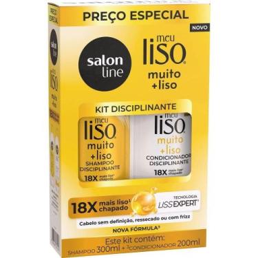 Imagem de Shampoo 300ml + condicionador salon line meu liso muito + liso 200ml