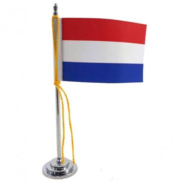 Imagem de Mini Bandeira De Mesa Da Holanda 15 Cm Poliéster