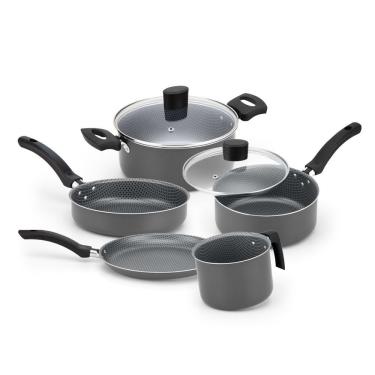 Imagem de Conjunto De Panelas Basic Enjoy 5pçs Antiaderente Alegrete Cinza