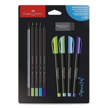 Imagem de Kit Supersoft Cores Frias 10 Peças - Faber Castell