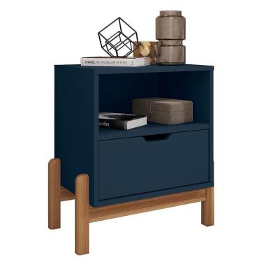 Imagem de Mesa De Cabeceira Antares 1 Gaveta Azul Cobalto - Casa D Azul Cobalto