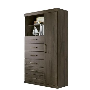 Imagem de Multi-cômoda Marabá 1.6 Com Porta E 6 Gavetas ébano - Pr Móveis ébano