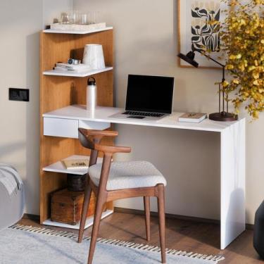 Imagem de Mesa Escrivaninha Infinity Com Prateleiras Para Quarto E Escritório - 