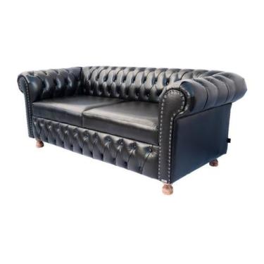 Imagem de 1 sofa chesterfield  2m victório corano preto - novo encanto
